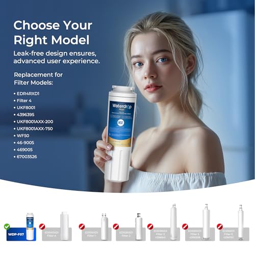 Waterdrop Plus UKF8001 NSF 401,53 Certified Refrigerator Water Filter, Reduce PFAS, Replacement for Whirlpool® Everydrop® Filter 4, EDR4RXD1, Maytag® UKF8001AXX, 3 Filters (Package May Vary) - Image 2