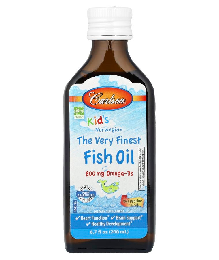 Kid's Norwegian The Very Finest Fish Oil Just Peachie 800 mg 6.7 fl oz (200 ml)