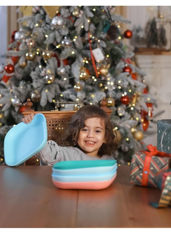 BABELIO Silicone Toddler Plates, 2 Pack Undivided Baby Self Feeding Utensils, BPA Free, Microwave, Oven and Dishwasher Safe (Lilac Grey) - Image 5