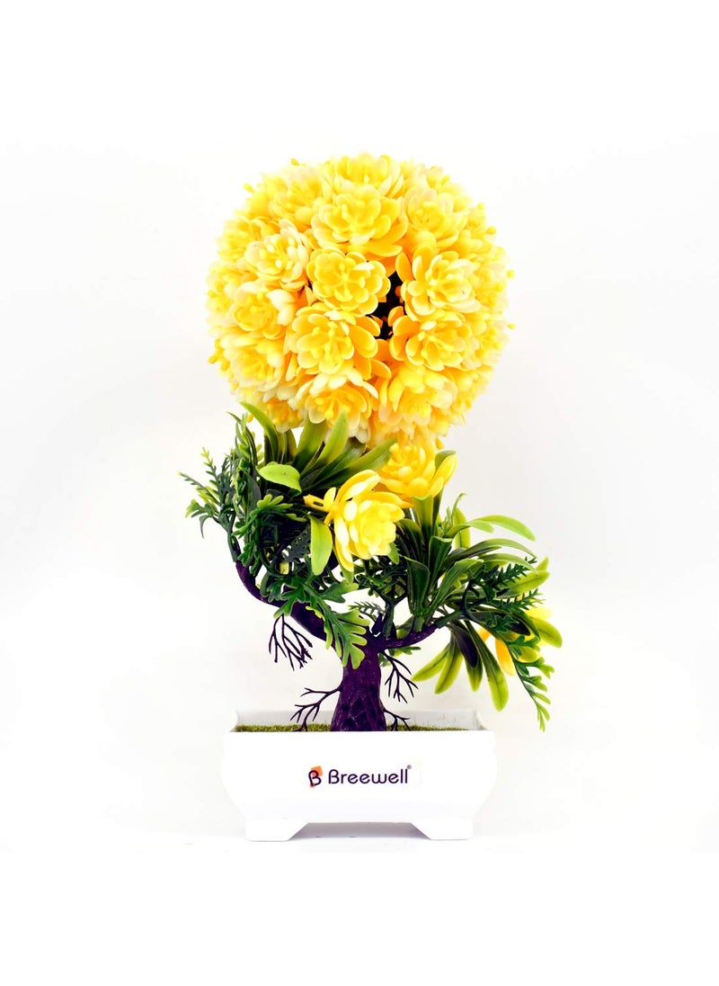 Breewell Breewell Decorative Indoor Flower Vase for Office Desk Decoration for Drawing Room Corner Yellow & Green-BW08  - Image 1