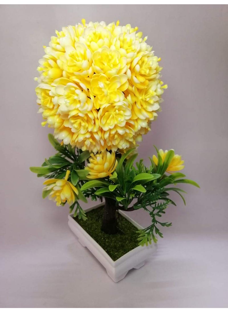 Breewell Breewell Decorative Indoor Flower Vase for Office Desk Decoration for Drawing Room Corner Yellow & Green-BW08  - Image 3