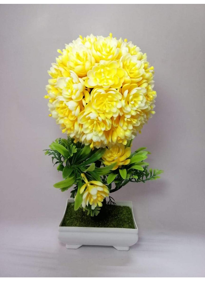 Breewell Breewell Decorative Indoor Flower Vase for Office Desk Decoration for Drawing Room Corner Yellow & Green-BW08  - Image 4