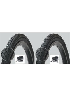 Rectus 26 x 1.75 Inner and Outer Tire Set Black City Type 2 Road Tires 