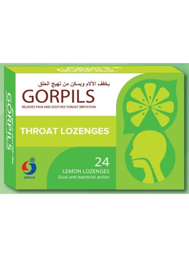 Gorpils Lemon Lozenges 24’s – Soothing Throat Relief Drops