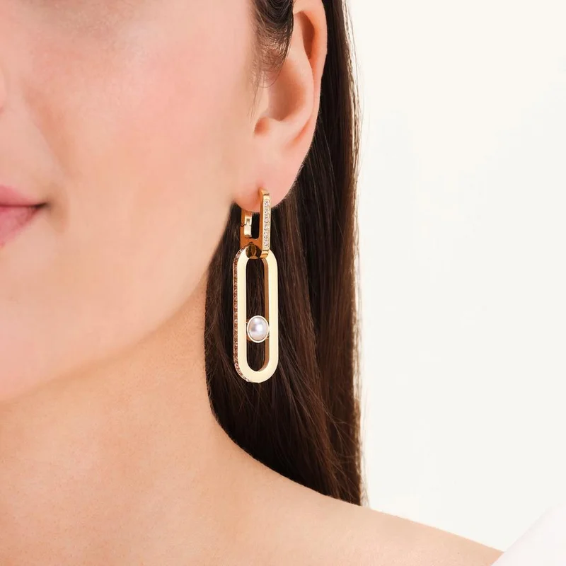 Rosefield  Rosefield Modern Pearl Pendant Earring Gold - JEPPG-J1289 for Women | Best Price UAE