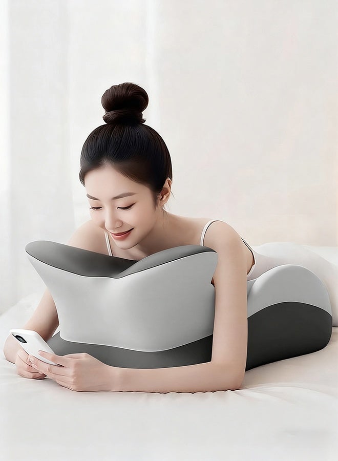 وسادة من إسفنج الذاكرة، وسادة لوضع الساق، وسادة مريحة لدعم أسفل الظهر والساق والرأس مع غطاء قابل للإزالة والغسل - Image 1