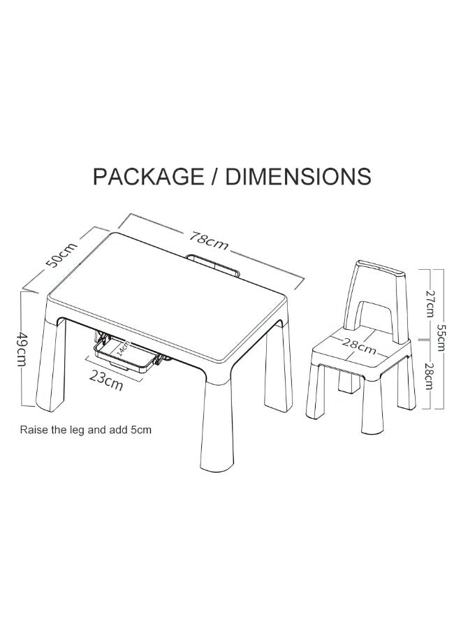 Marcolo Table & Two Chairs Set – Durable Kids’ Activity Furniture – BPA-Free, Safe, and Easy to Clean – For Play, Learning, and Dining (Mint) - Image 2