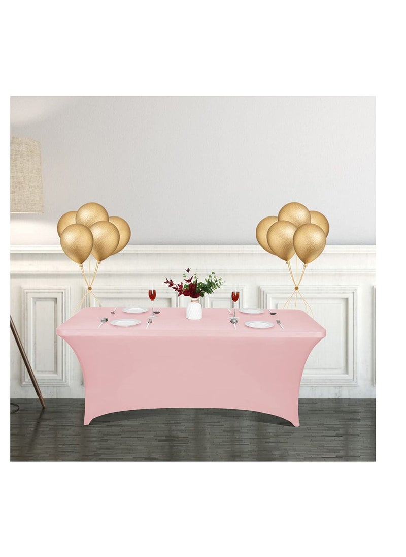 AMERTEER - Spandex Tablecloths 6FT Table Cover Rectangular Stretch Tight Fit Cover for Parties Trade Shows Weddings and Events - Image 1