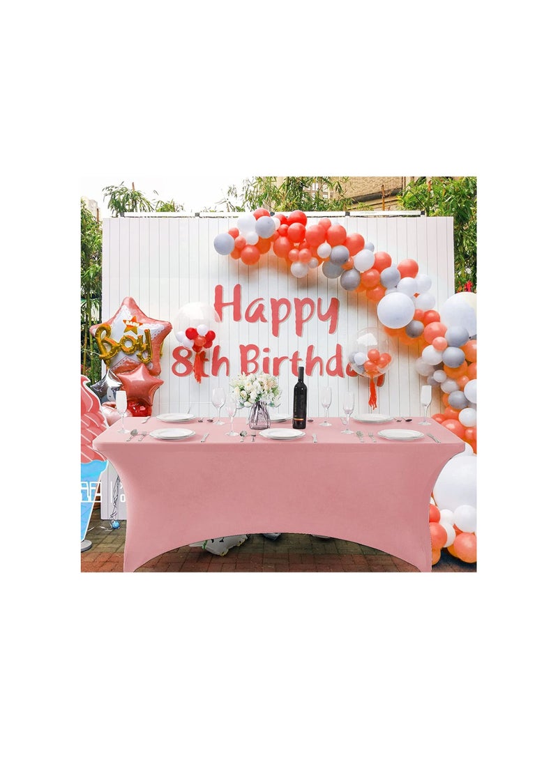 AMERTEER - Spandex Tablecloths 6FT Table Cover Rectangular Stretch Tight Fit Cover for Parties Trade Shows Weddings and Events - Image 1