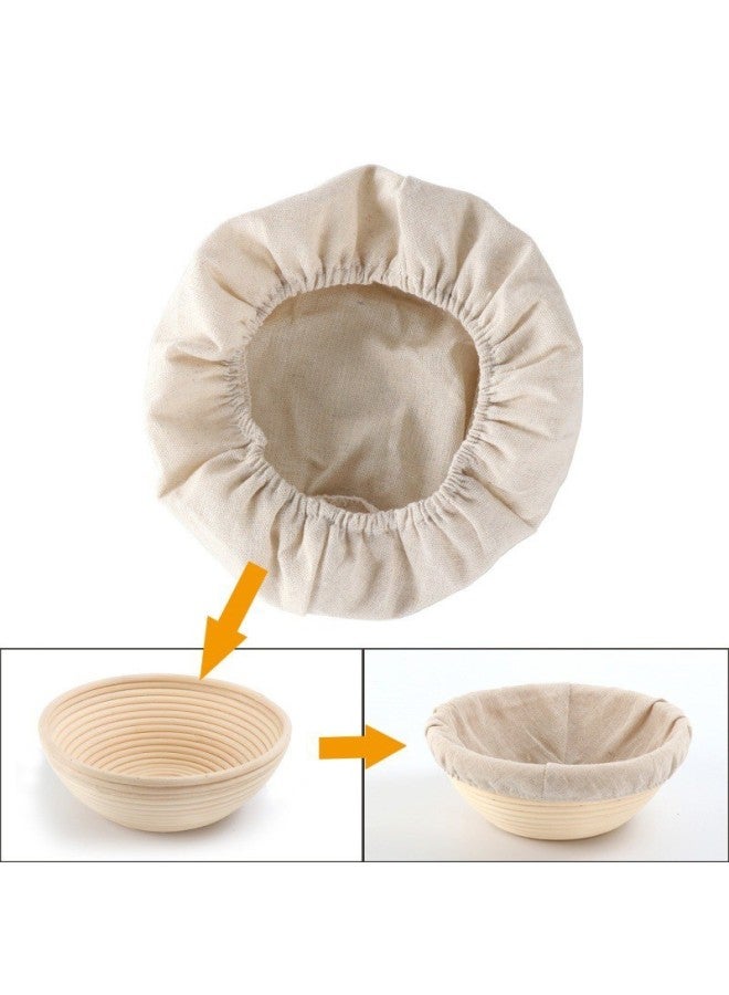 European Bag Fermentation Rattan Basket Cloth Cover Cloth Bag European Country Bread Forming Bread Basket Cloth Cover Cloth Bag Fermentation Cloth Cross-border-Specifications:White-Color:Round Cloth Cover 23*8cm1 - Image 4