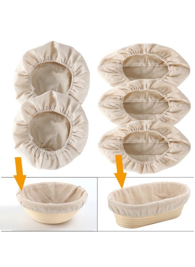 European Bag Fermentation Rattan Basket Cloth Cover Cloth Bag European Country Bread Forming Bread Basket Cloth Cover Cloth Bag Fermentation Cloth Cross-border-Specifications:White-Color:Round Cloth Cover 23*8cm1 - Image 2