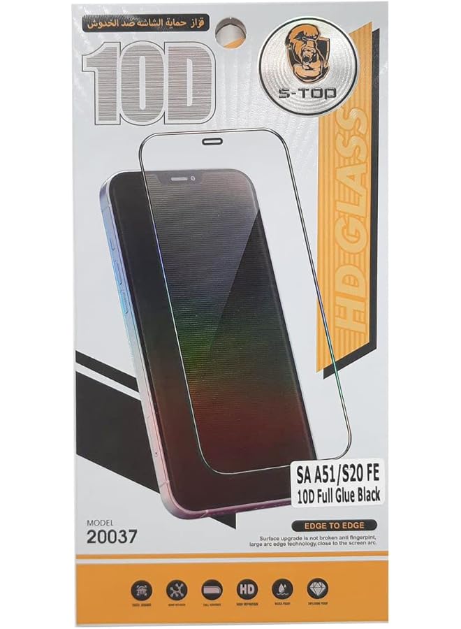 S-TOP Tilt 10 Tempered Glass Screen Protector Scratch Proof Fall Proof 9H Round Edge Ultra Clear Compatible With A51 - Image 1