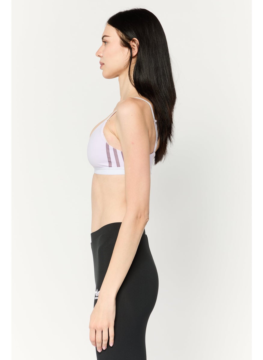 Adidas Women Brand Logo Padded Sports Bra, Lavender  - Image 3
