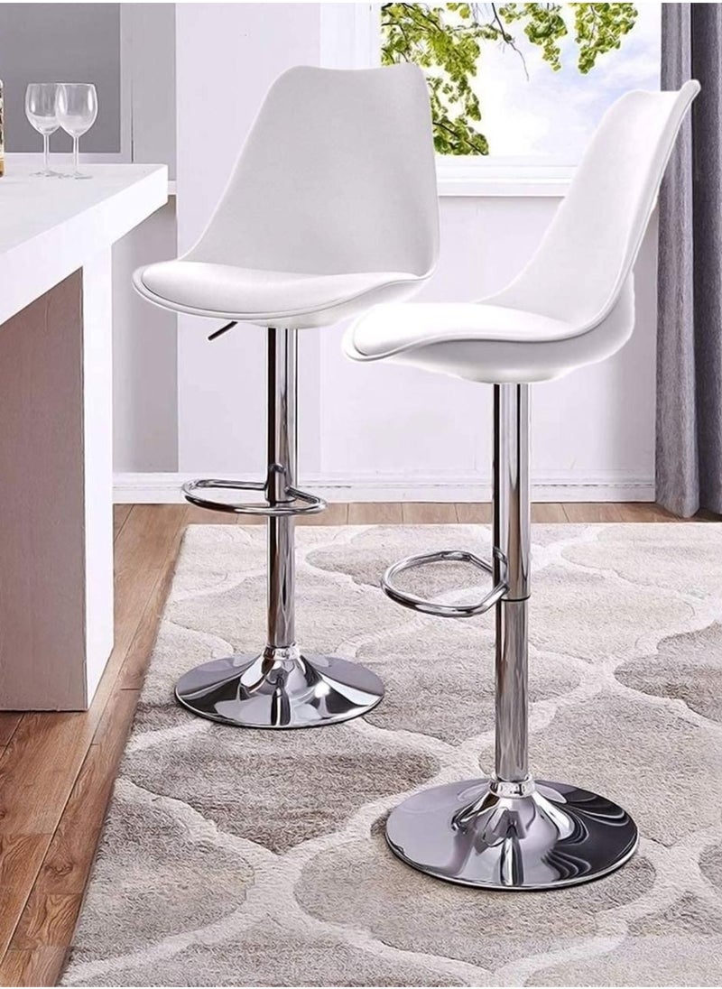 أثاث الوادي AWF AL WADI FURNITURE مجموعة من كرسيين من الألياف الخلفية القابلة للتعديل مع مقعد مرتفع ومريح للجلوس مع قاعدة معدنية ومسند للقدمين (أبيض)  - Image 5
