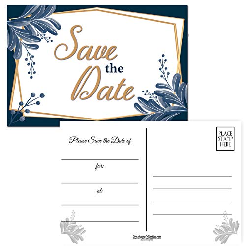 Stonehouse Collection | 40 Fancy and Formal Save The Date Postcards | Wedding, Baby Shower, Birthdays, Celebration Announcements | Great For Any Occasion | 4" x 6" Postcards - Made in the USA - Image 1