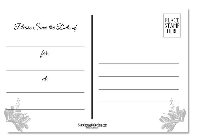 Stonehouse Collection | 40 Fancy and Formal Save The Date Postcards | Wedding, Baby Shower, Birthdays, Celebration Announcements | Great For Any Occasion | 4" x 6" Postcards - Made in the USA - Image 4
