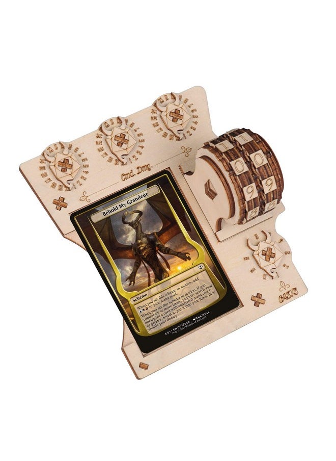CZYY - Commander EDH Command Zone Tray with Life Counter Wooden Compatible with Magic The Gathering, MTG - Image 1