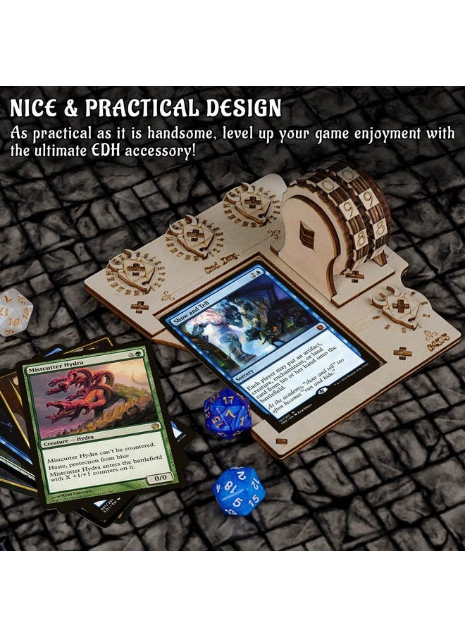 CZYY - Commander EDH Command Zone Tray with Life Counter Wooden Compatible with Magic The Gathering, MTG - Image 1