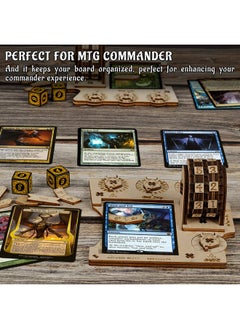 CZYY Commander EDH Command Zone Tray with Life Counter Wooden Compatible with Magic The Gathering, MTG  - Image 5