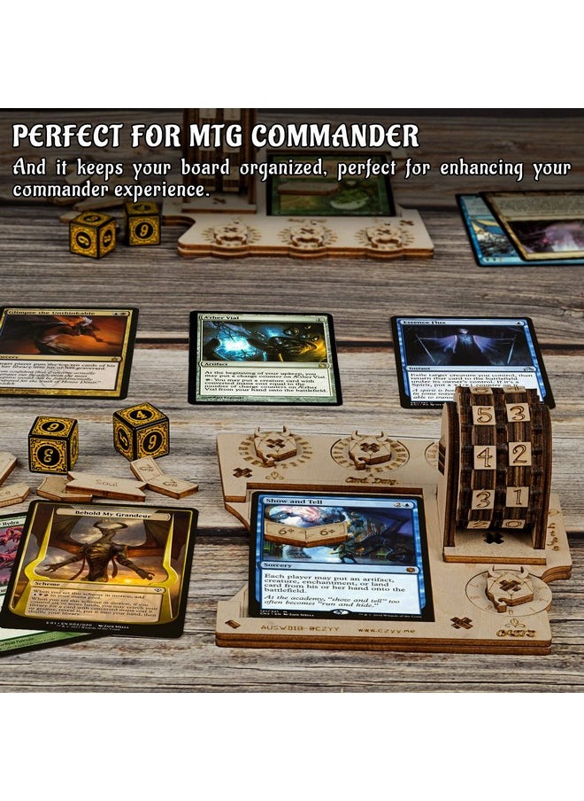 CZYY - Commander EDH Command Zone Tray with Life Counter Wooden Compatible with Magic The Gathering, MTG - Image 1