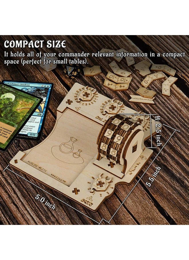 CZYY - Commander EDH Command Zone Tray with Life Counter Wooden Compatible with Magic The Gathering, MTG - Image 1