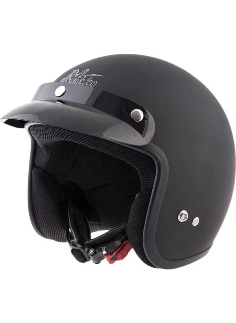 Motorcycle Helmet Half Chopper Helmet with Sun Visor Matte Black - pzsku/Z62A1FBCAF41E444DA077Z/45/_/1740601085/afbac8ae-b038-4067-a5f6-e137422cdd74