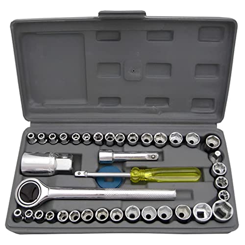 Oblivion Tool Box Kit 10 Pcs – 3/8 Inch Drive Standard Metric Socket Wrench Set – Point Sockets, Durable Alloy Steel Tool Kit for Automotive Repair, Home Maintenance, Garage & DIY Fastening Tasks - Image 1