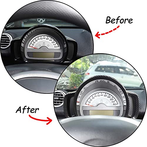 TINKI ABS Dashboard Decoration Frame Trim Compatible for Mercedes Benz Smart Fortwo 451 2009 2010 2011 2012 2013 2014 Interior Upgrade Panel Cover with Precise Fit Accessories Carbon Fiber Texture - Image 3