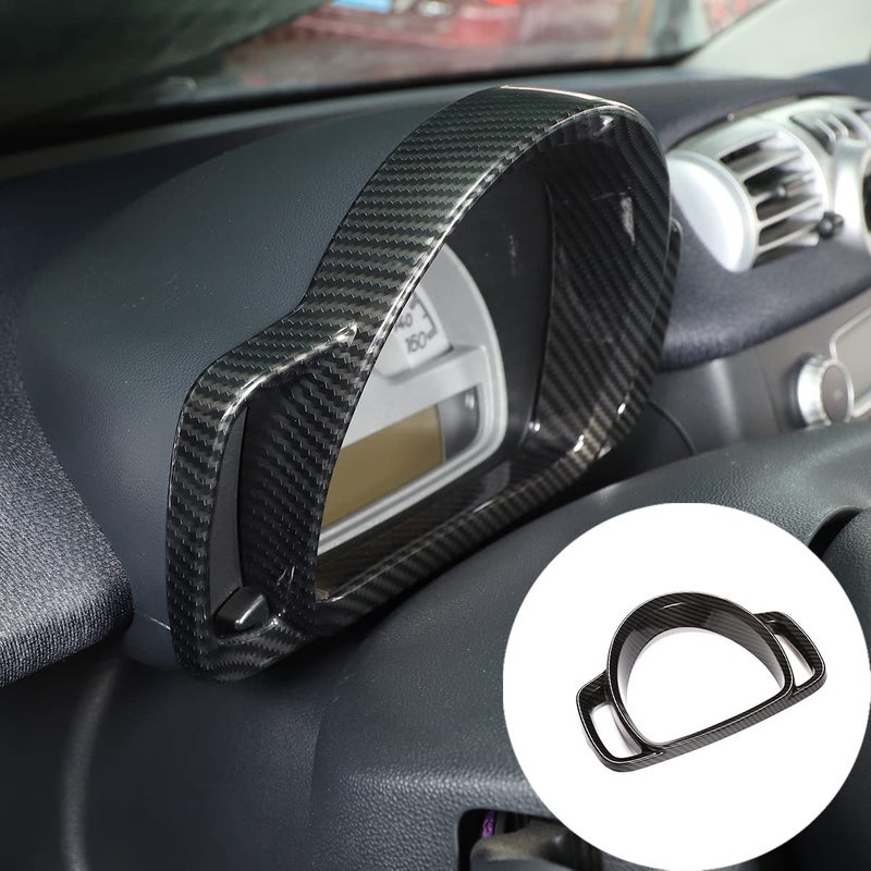 TINKI ABS Dashboard Decoration Frame Trim Compatible for Mercedes Benz Smart Fortwo 451 2009 2010 2011 2012 2013 2014 Interior Upgrade Panel Cover with Precise Fit Accessories Carbon Fiber Texture - Image 2