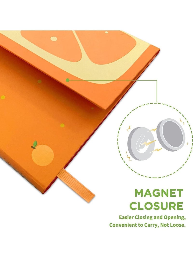 XiuWoo Notebook Journal Fruit with Magnetic Flap Closure, Classic Note book for Writing Sketching Cute Memo Diary Kids, Students, Teachers, 224 Pages, 5.3x7.6 inch - Image 4