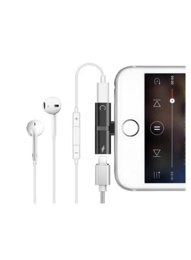 TIGER 2 in 1 Lightning Audio & Charging Splitter Adapter for iPhone | Dual Port Converter for Simultaneous Music Playback & Fast Charging | Durable Aluminum Alloy Body | Compact & Travel-Friendly Lightning Splitter | Compatible with iPhone 7 to 15 Series | Lightweight Dual Lightning Adapter for Calls, Audio & Power - Image 2