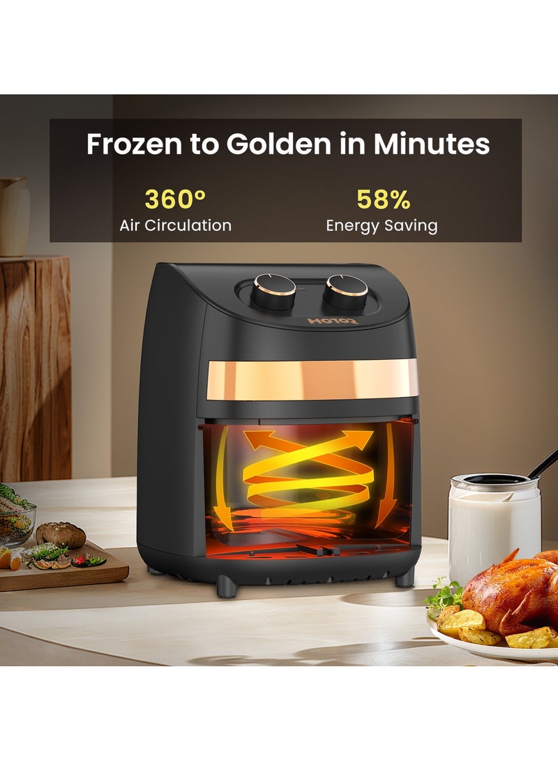 HOTOR Air Fryer No Pre-Heat Needed, Oil-Free Crispy And Healthy Cooking, With Adjustable Temperature Control 3.5L Black - Image 5