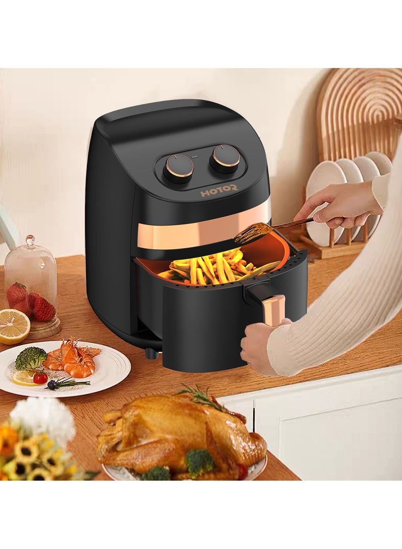 HOTOR Air Fryer No Pre-Heat Needed, Oil-Free Crispy And Healthy Cooking, With Adjustable Temperature Control 3.5L Black - Image 1
