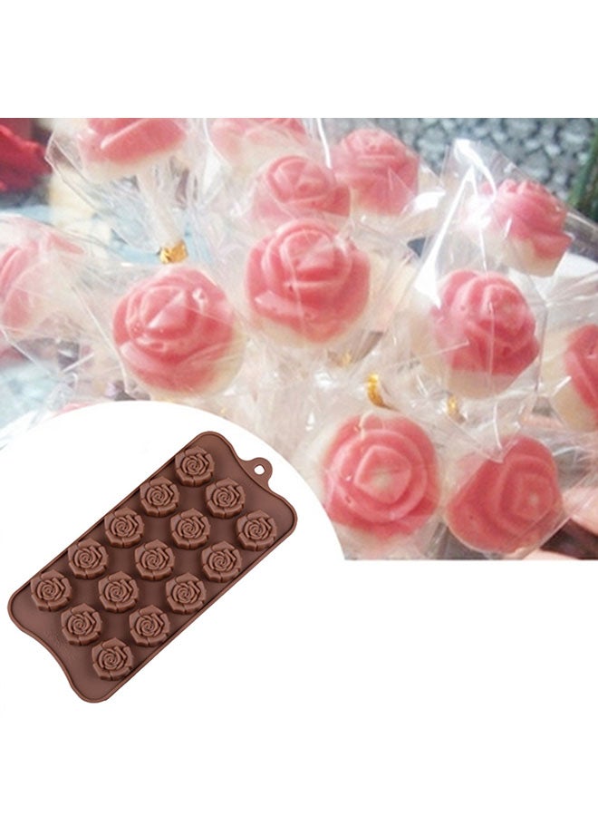 شاربدو قالب كيك من السيليكون بسعة 15 تجويفاً بني 22x10x1.7سم - Image 3