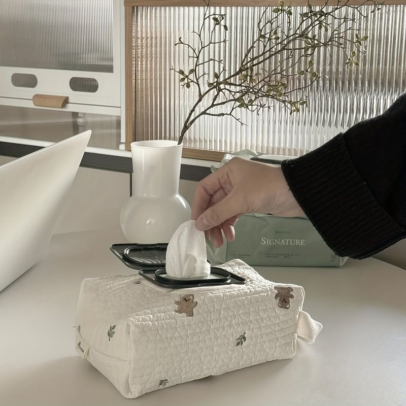 Large Capacity Bear Leaves Flip Handbag Storage Bag For Diaper Wipes Car Tissue Box Travel Portable - Image 5