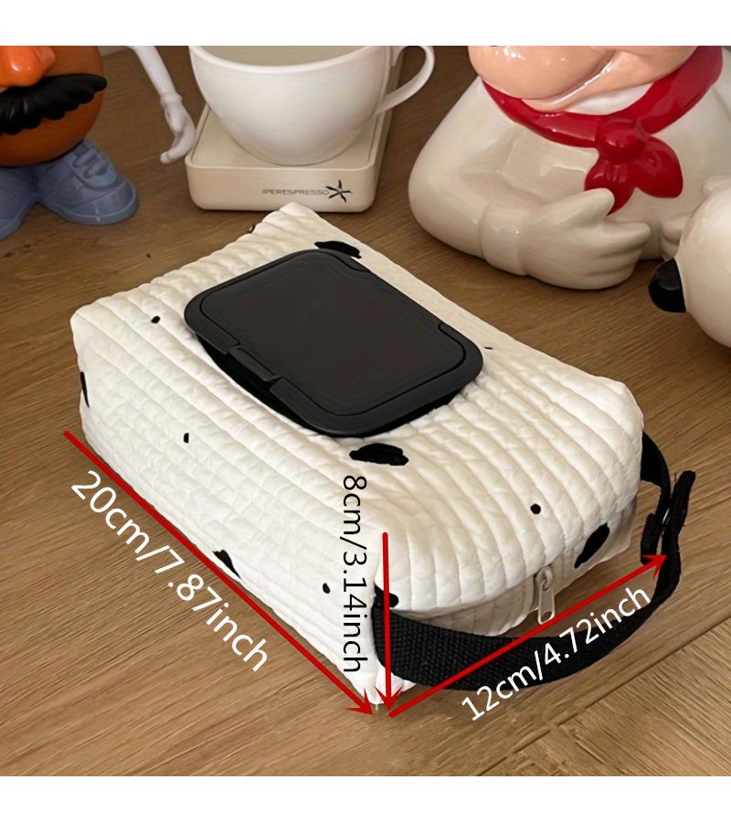 Large Capacity Bear Leaves Flip Handbag Storage Bag For Diaper Wipes Car Tissue Box Travel Portable - Image 4