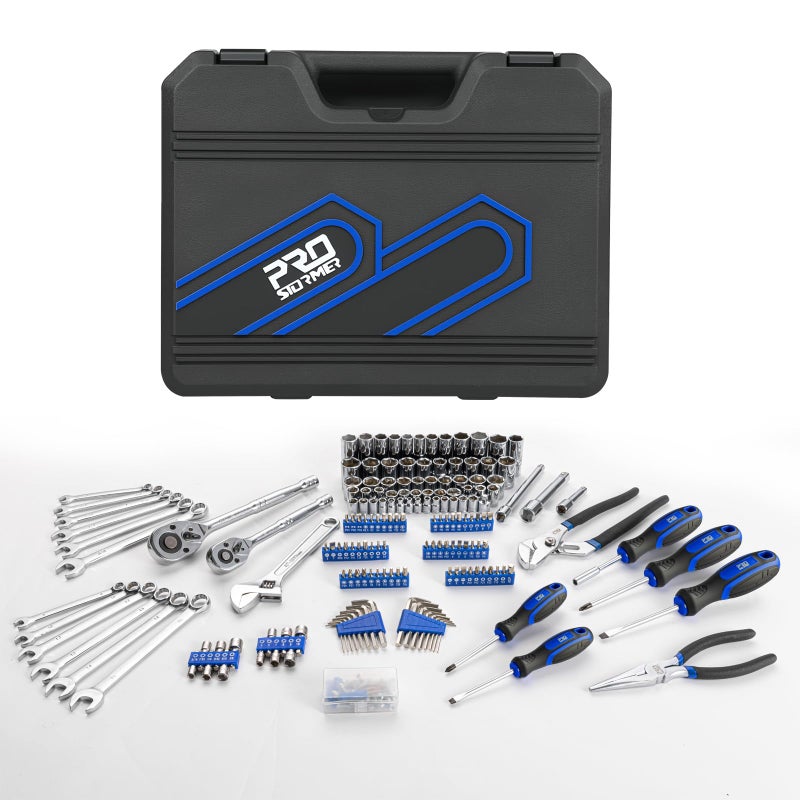 Prostormer Mechanics Tool Set with Drawer Box, 279-Piece SAE and Metric Mechanic Tool Kit with Wrenches & Sockets, General Tool Kit for Car, Motorcycle, Home Repair (Blue) - Image 2