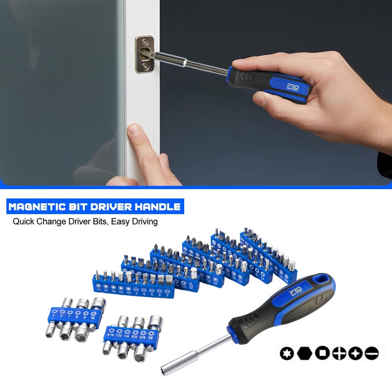 Prostormer Mechanics Tool Set with Drawer Box, 279-Piece SAE and Metric Mechanic Tool Kit with Wrenches & Sockets, General Tool Kit for Car, Motorcycle, Home Repair (Blue) - Image 4
