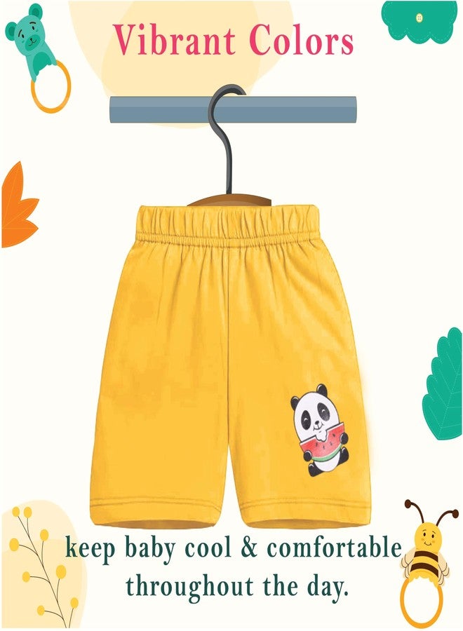 Kwitchy Boys & Girls Shorts Kids Short Cotton Printed Casual Regular Fit Summer Half Pants (Shorts Only) (Pack of 5) Multicolor, 6-12 M - Image 4