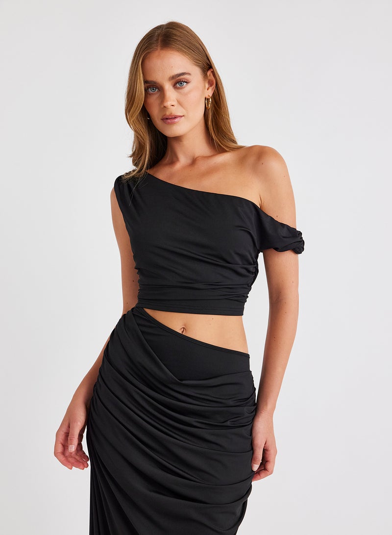 ساندايز فستان ريكي بكتف واحد من الجيرسيه - Image 1