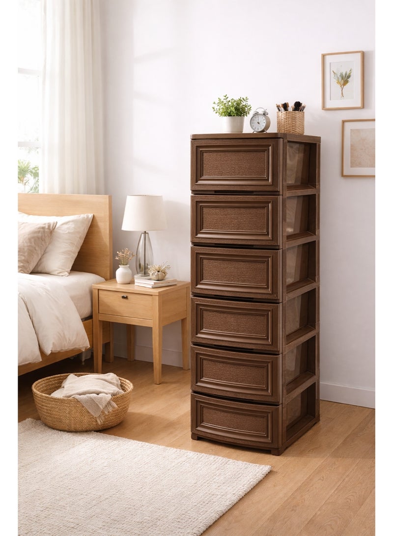 المفرج وحدة أدراج تخزين 6 رفوف بمقاس 42×34×124 سم لتنظيم أنيق وعملي - Image 3