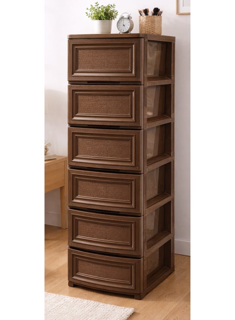 المفرج وحدة أدراج تخزين 6 رفوف بمقاس 42×34×124 سم لتنظيم أنيق وعملي - Image 1