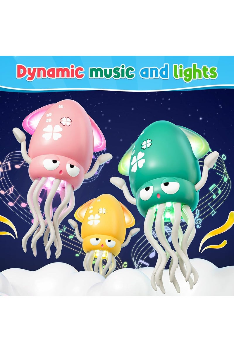 ATRJSZ Dancing Octopus Baby Toy, Electric Crawling Octopus Tummy Time Toy, Rechargeable Magic Dancing Music Squid for 3 4 5 6 Year Old Kids Boy Girl Birthday Gifts, Funny Squid for Office Desk Decor (Green) - Image 3