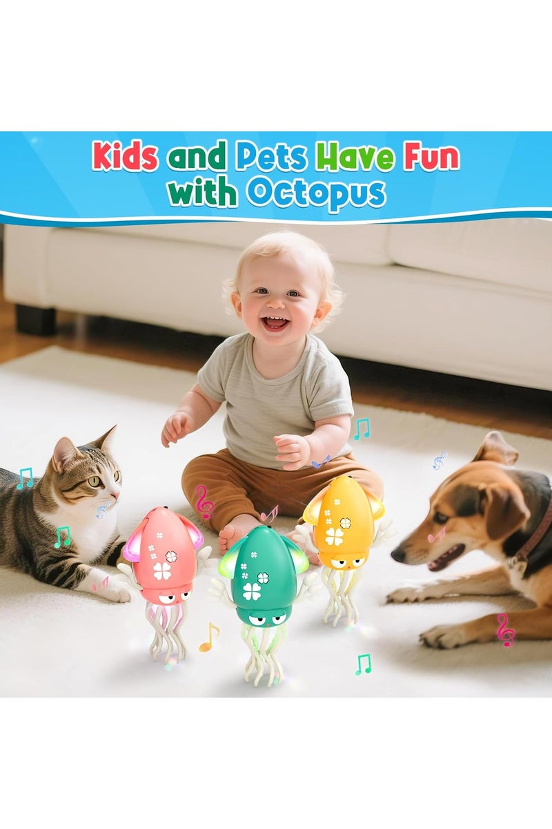 ATRJSZ Dancing Octopus Baby Toy, Electric Crawling Octopus Tummy Time Toy, Rechargeable Magic Dancing Music Squid for 3 4 5 6 Year Old Kids Boy Girl Birthday Gifts, Funny Squid for Office Desk Decor (Green) - Image 5