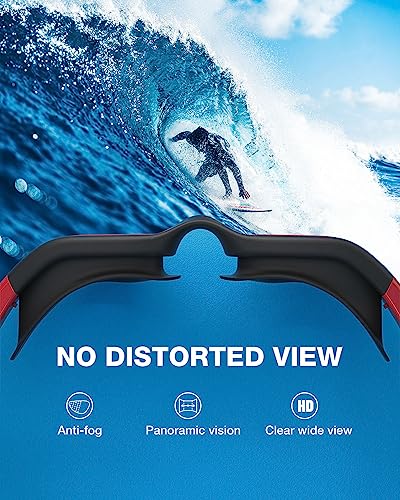 ZIONOR Swim Goggles, G1 Polarized Swimming Goggles UV Protection Leakproof Anti-fog Adjustable Strap for Adult Men Women (Polarized Mirror Red Lens) - Image 5
