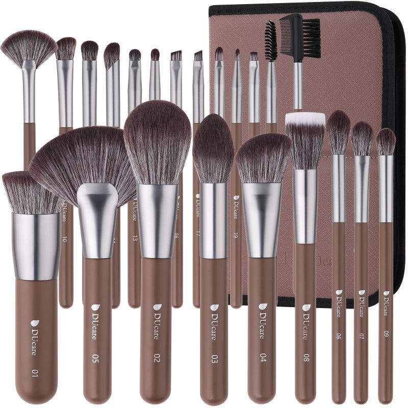 DUcare 22Pcs PRO Grade Makeup Brushes Professional with Bag 22Pcs Makeup Brush Set Premium Synthetic Kabuki Foundation Blending Brush Face Powder Blush Concealers Eye Shadows with Case - Image 1