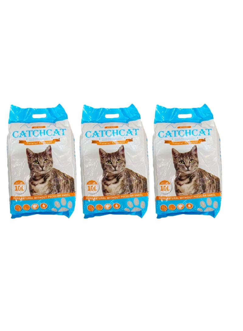 أن ان سي بيتس 3 قطع من رمل فضلات القطط برائحة الليمون، فائقة الامتصاص وسريعة الجفاف، مكونات طبيعية 100%، خالية من الغبار، رمل قطط متكتل، آمن ومريح للقطط الداخلية، 10 لتر - 8 كجم (أزرق) - Image 1