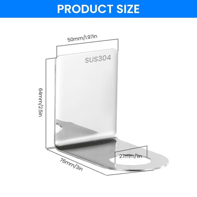 SUPVOX حامل حائط Supvox® لزجاجات المضخات 27 مم، رف زجاجة صابون اليد للمطبخ والحمام، رف حائط من الفولاذ المقاوم للصدأ مع فتحة مفتوحة لزجاجة صابون اليد، الشامبو، غسول الجسم، بدون حفر - Image 2