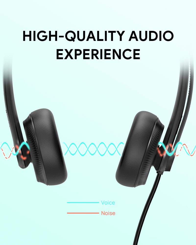 Yealink UH34 USB Headset with Microphone for PC Laptop,Wired Headset with Noise-Cancelling Microphone,Teams Certified, in-Line Controls for Home Office Online Class Skype Zoom Meetings - Image 3