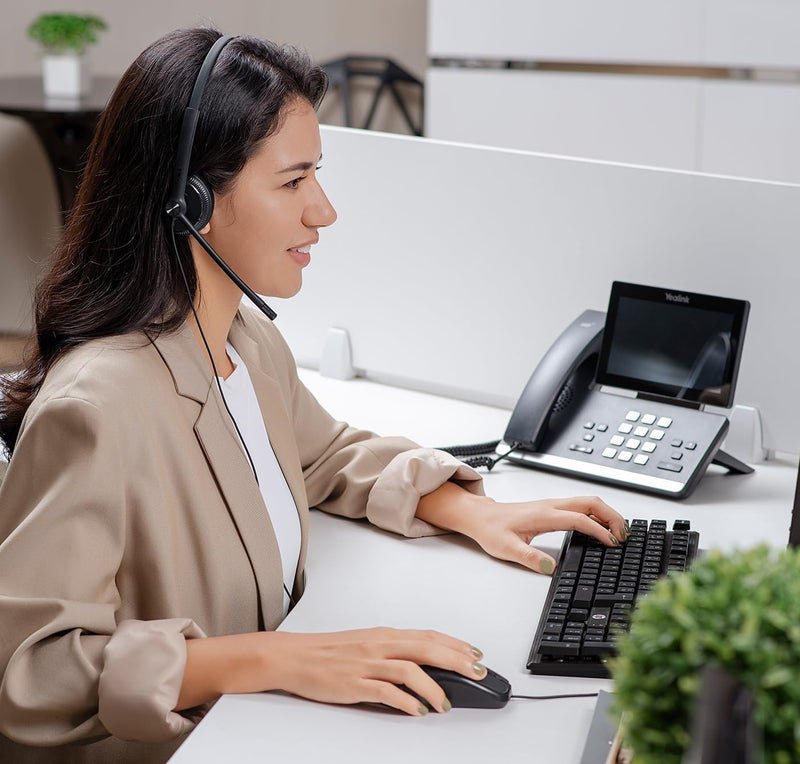 Yealink UH34 USB Headset with Microphone for PC Laptop,Wired Headset with Noise-Cancelling Microphone,Teams Certified, in-Line Controls for Home Office Online Class Skype Zoom Meetings - Image 4